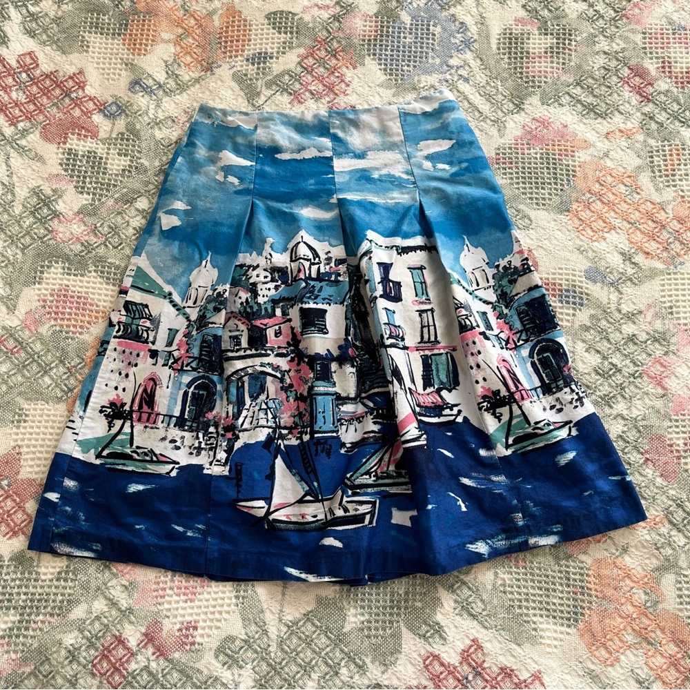Scenic Blue Printed Skirt